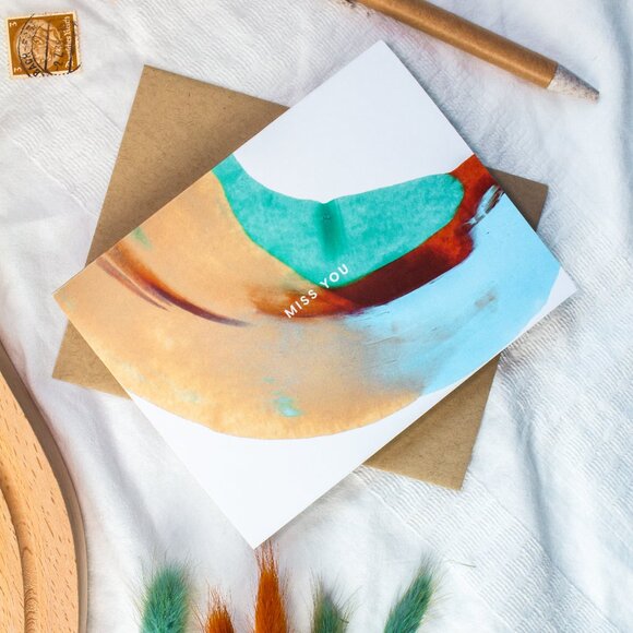 🖤 6-pack Miss You Greeting Card, 100% Eco-Friendly - Picture 2 of 3